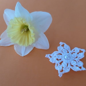 Applique avec dentelle au crochet, blanc image 1