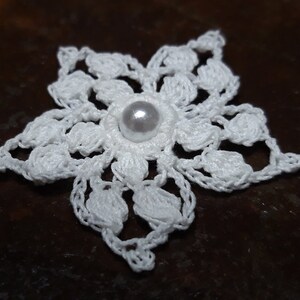 Applique avec dentelle au crochet, blanc image 4