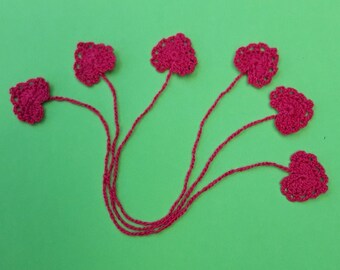 3 Cœurs Marque-pages au crochet