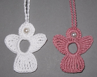 2 crochet Angel Charms old rose