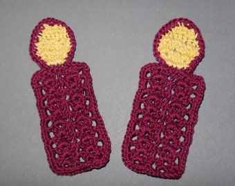 2 CHANDELLES Marque-pages au crochet