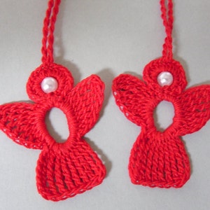 Set of 6 crochet Angel Charms red image 6