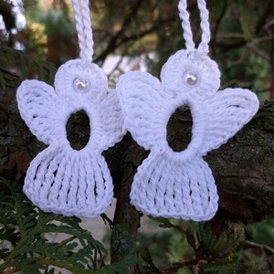 2 Anges gardiens au crochet blanc image 1