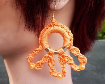 Boucles d'oreilles BOHO en orange