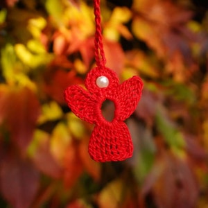 Set of 6 crochet Angel Charms red image 7