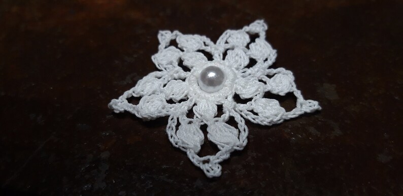 Applique avec dentelle au crochet, blanc image 4