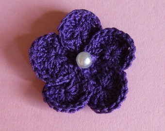 Application au crochet "Fleur" lilas