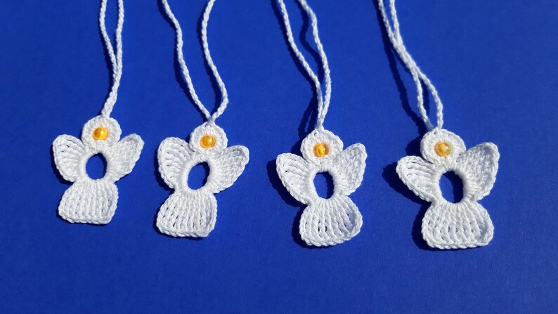 4 Anges au crochet en blanc image 1