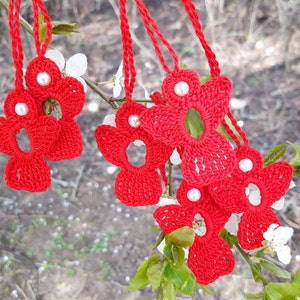 Set of 6 crochet Angel Charms red image 3