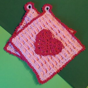 Maniques au crochet avec Cœur image 3