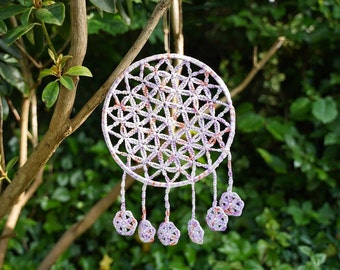 FLOWER OF LIFE crochet Dreamcatcher