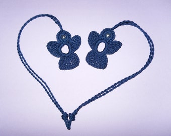2 crochet Angel Charms in blue