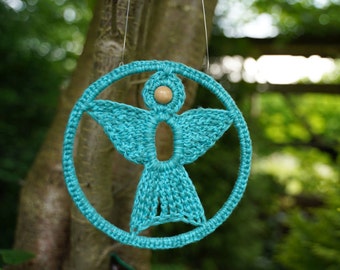 Dreamcatcher crochet ANGEL turquoise