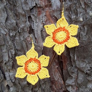 Boucles d'oreilles FLEURS au crochet image 10