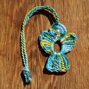 Ange au crochet turquoise jaune image 8