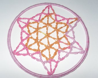 FLOWER OF LIFE crochet Suncatcher