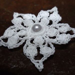 Applique avec dentelle au crochet, blanc image 6