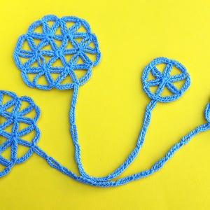 2 segnalibri FIORE DELLA VITA all'uncinetto azzurro