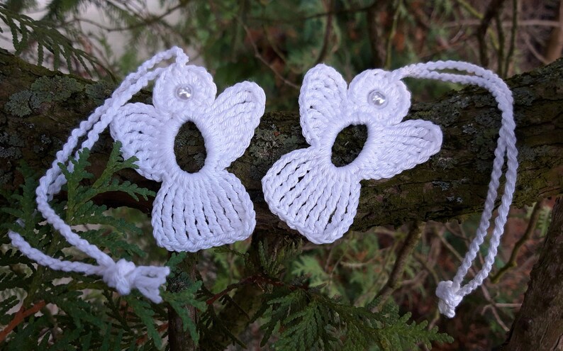 2 Anges gardiens au crochet blanc image 2