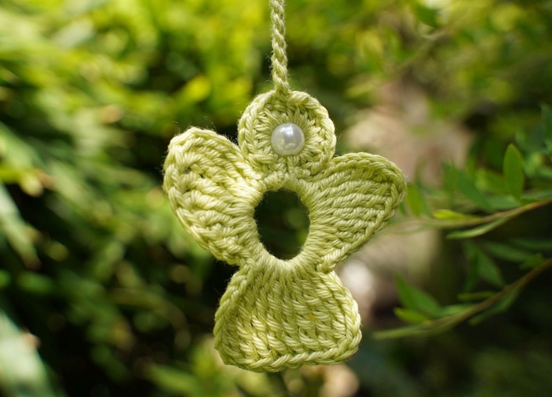 Ange gardien au crochet, vert clair image 2