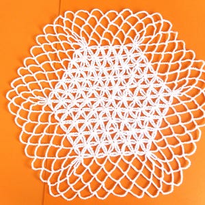 white FLOWER OF LIFE Doily