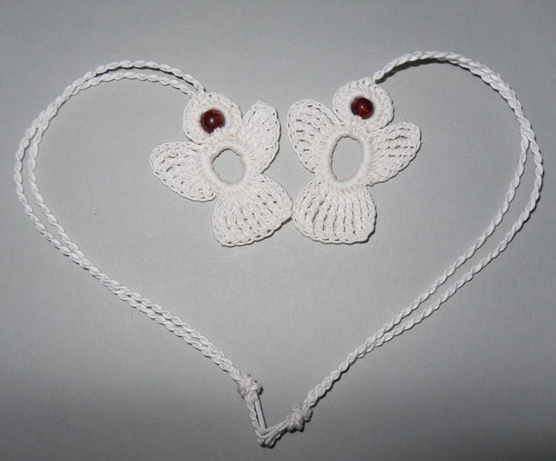 2 crochet Angel Charms, ecru zdjęcie 6