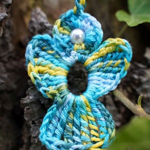 Ange au crochet turquoise jaune image 9