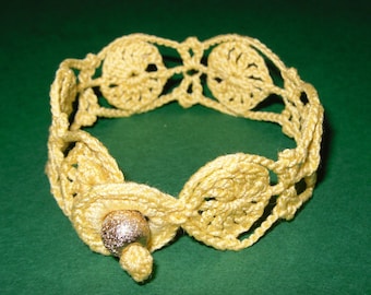 BRACELET crochet jaune