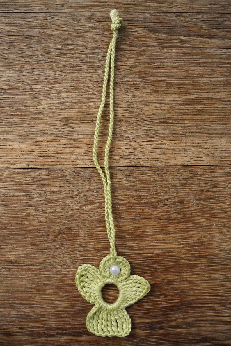 Ange gardien au crochet, vert clair image 10