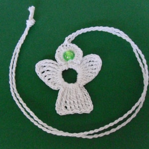 3 crochet Angel Charms white with bead image 10