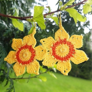 Boucles d'oreilles FLEURS au crochet image 5