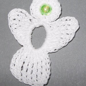 3 crochet Angel Charms white with bead image 6