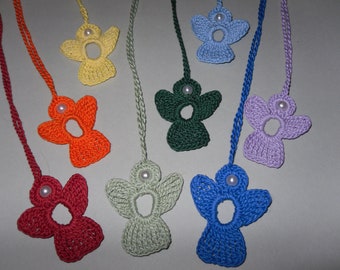 8 crochet colorful ANGEL CHARMS