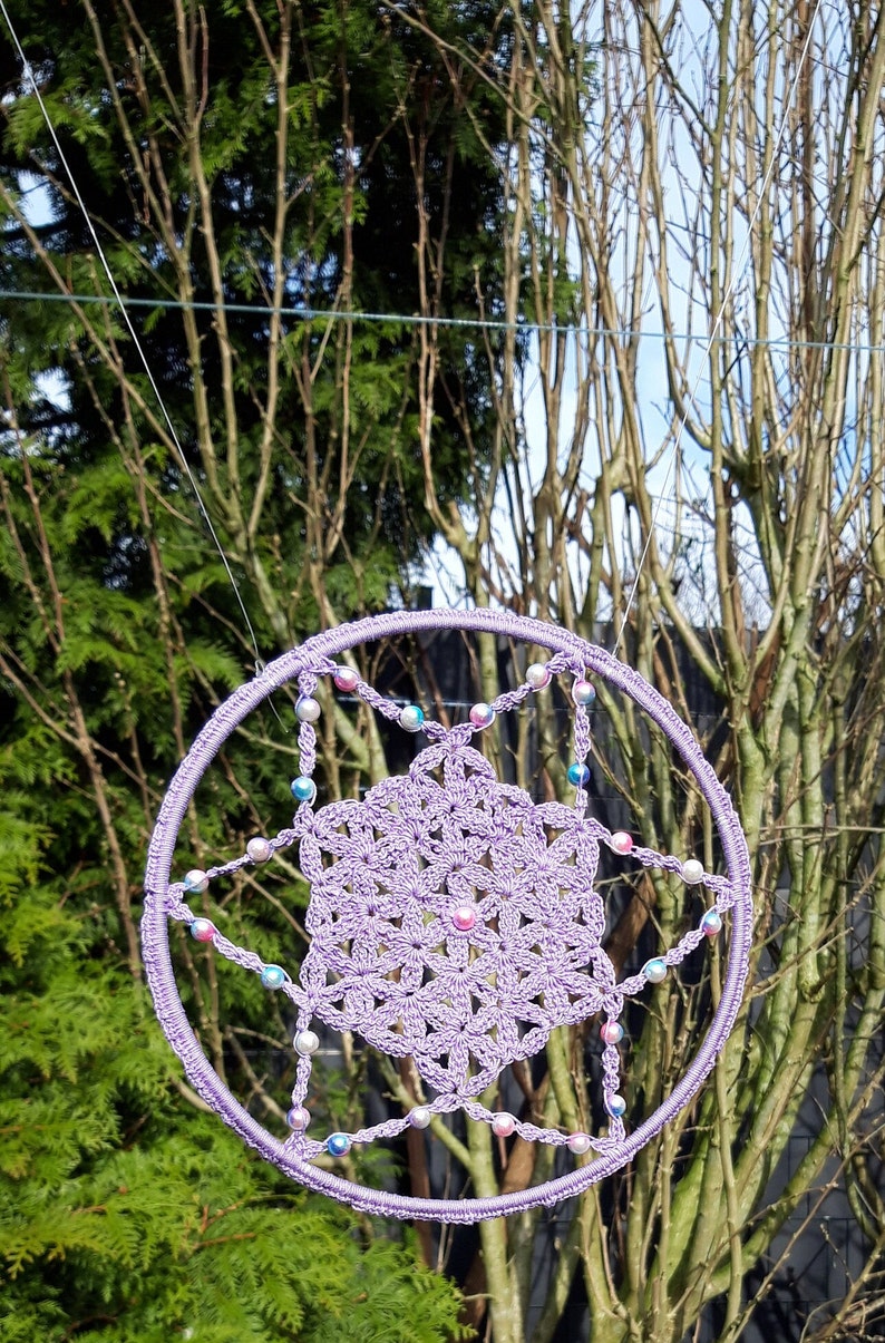 Image de fenêtre FLEUR DE VIE crochetée en forme d'étoile image 5