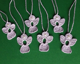 6 crochet Angel Charms lilac