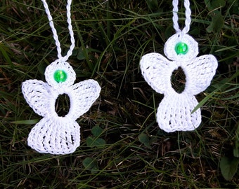 2 crochet Angel Charms white