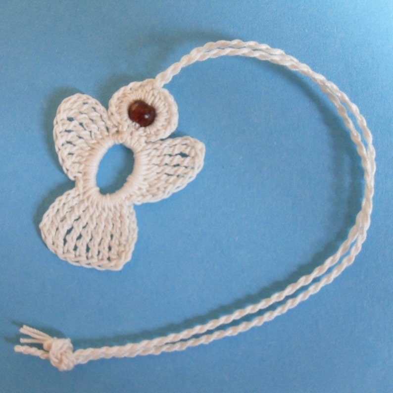 2 crochet Angel Charms, ecru zdjęcie 9
