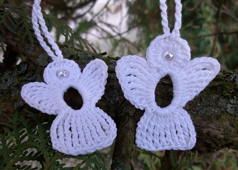 2 Anges gardiens au crochet blanc image 5