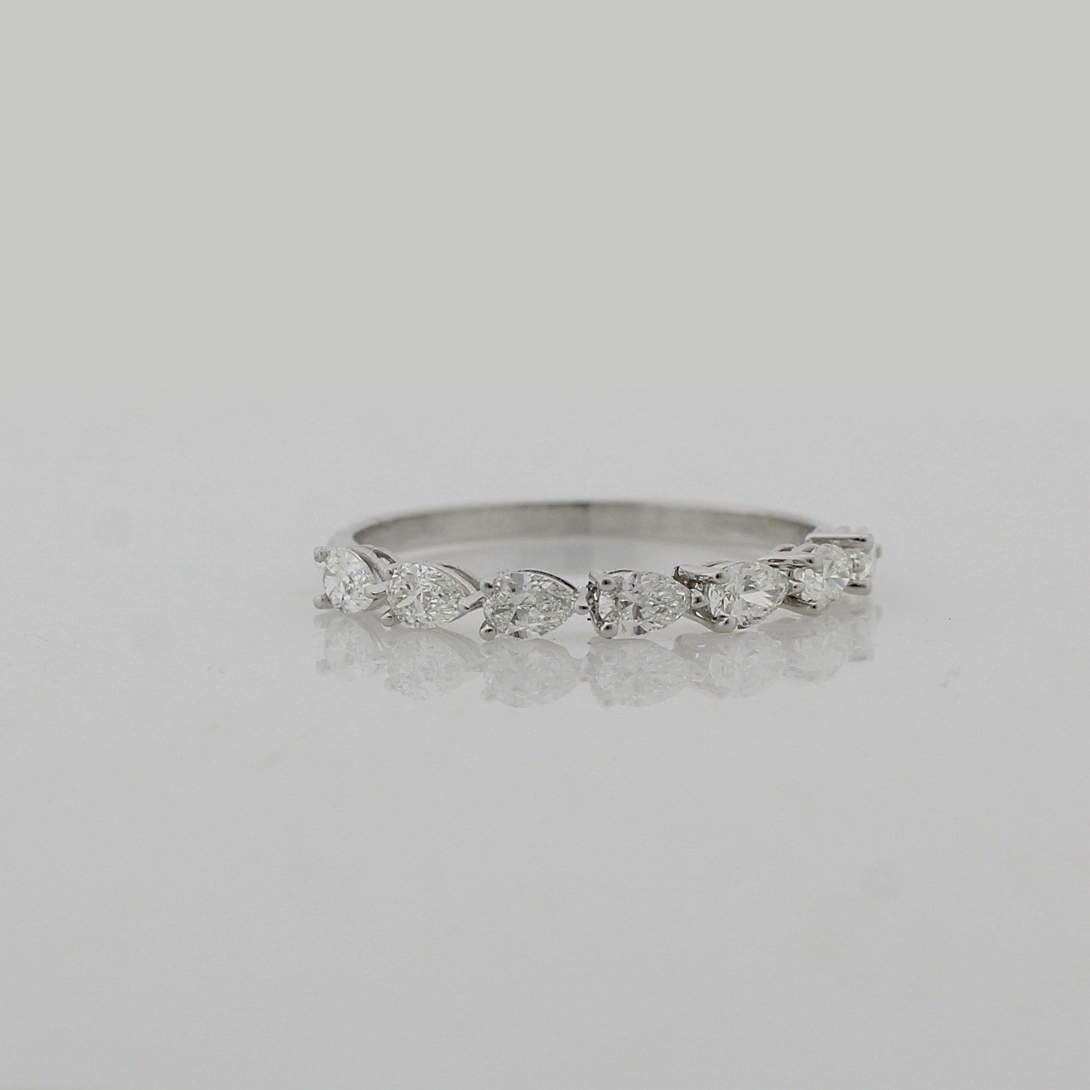 Pear Half Eternity Band Diamond Band Pear Shape Diamond Etsy