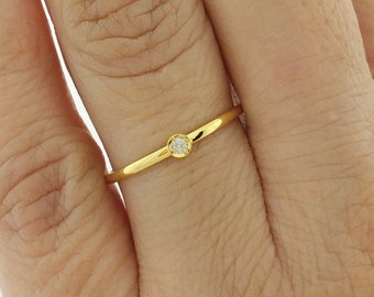 diamond promise ring, Natural small Diamond promise ring for women, 14k gold diamond ring for girls, gift items for her.