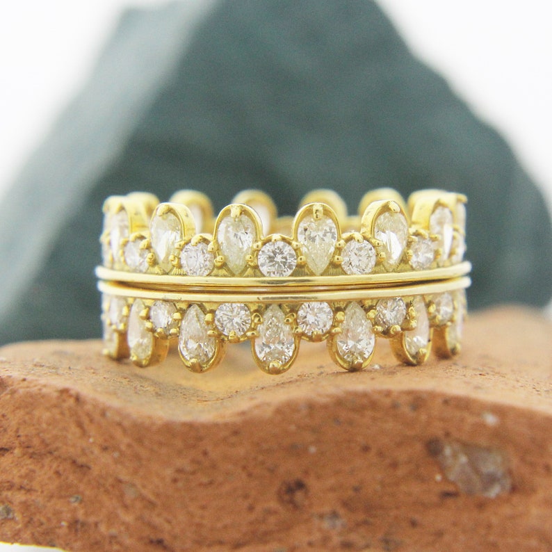 Pear Eternity Wedding Band 14k Gold Anniversary Ring. Pear Etsy Canada