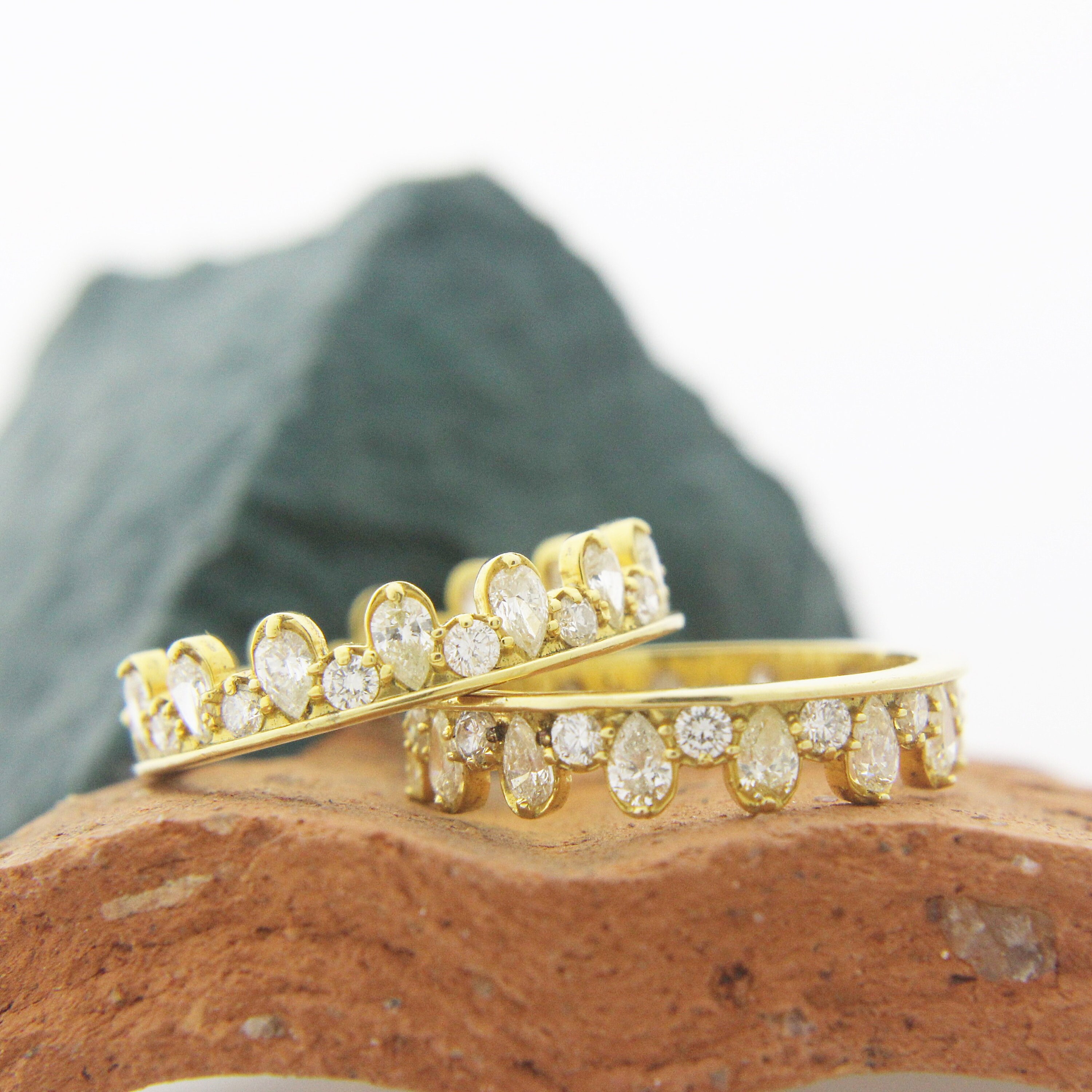 Pear Eternity Wedding Band 14k Gold Anniversary Ring. Pear Etsy Canada