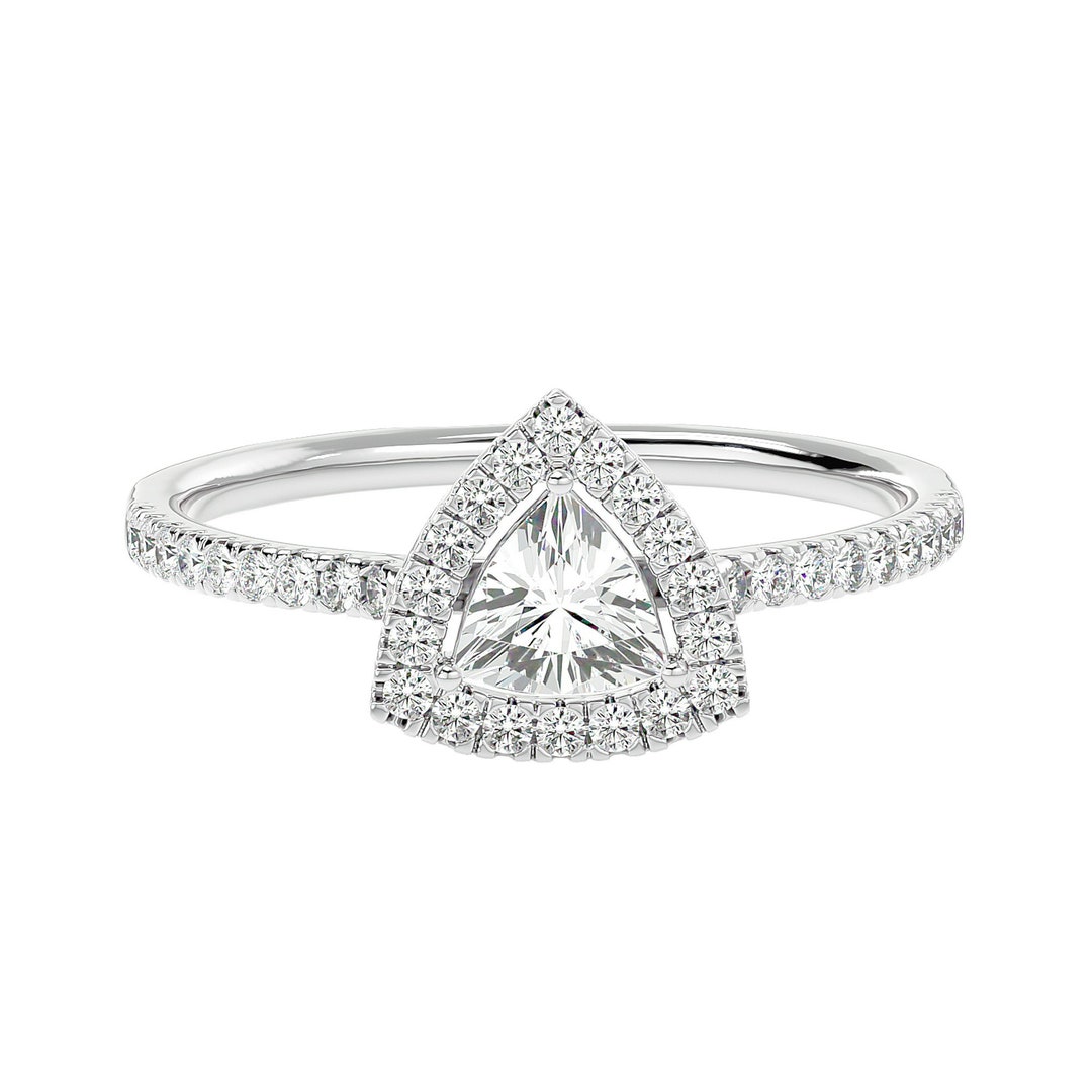 Trillion Cut Solitaire Engagement Ring Trillion Cut Diamond Ring