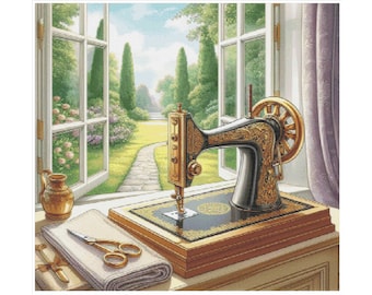 Kreuzstich-Nähmaschine, Singer-Kreuzstich, Fenster-Kreuzstich, Kreuzstich-Nähmaschine, Musterhalter, Muster, Maschine