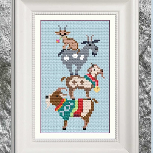 Cross stitch goat, cross stitch cat, cross stitch goats, pet cross stitch, farm to embroider, easy cross stitch, cross stitch pattern