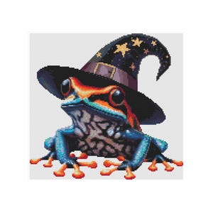 Frog cross stitch, frog pattern, frog, toad, Halloween pattern, pattern keeper, little frog cross stitch, magic pattern, froggy, fantasy