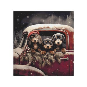 Christmas cross stitch, cross stitch dachshund, cross stitch puppy, cross stitch dog, Christmas, dachshund, winter cross stitch, Christmas