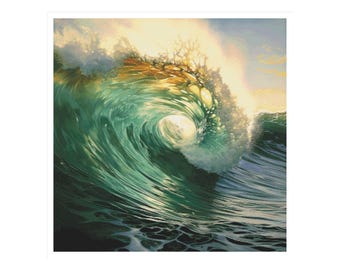 Sea cross stitch, sea cross stitch, maritime cross stitch, ocean wave cross stitch, ocean cross stitch, sea pattern, cross stitch, wave