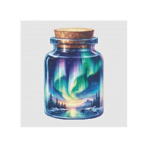 Aurora borealis cross stitch, borealis cross stitch, northern lights cross stitch, cross stitch, landscape pattern, aurora borealis pattern