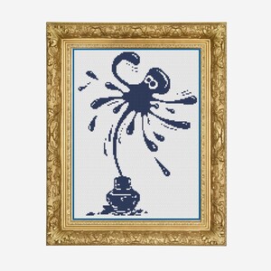 Octopus cross stitch, magic cross stitch, fun cross stitch, cross stitch for beginners, octopus cross stitch pattern, easy cross stitch